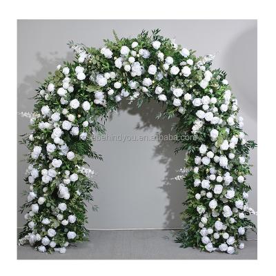 China Wedding Party Decoration 2023  Latest wedding metal wedding flower arch frame entrance arch with flowers for sale