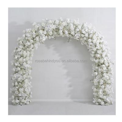 China Wedding Party Decoration Wedding Rose White Flower Arch Arrangement Arch Flower Arrangement Wedding Arch Flower Arrangement for sale