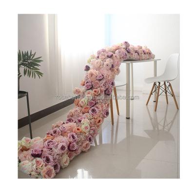 China Wedding Party Decoration Wedding table top flower ball centerpieces wedding sofa purple flower runners 2m for sale