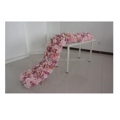 China Wedding Party Decoration Dusty Rose Centerpiece Rose Wedding Arrangement Decoration thanksgiving Flower Table Flower Runner And Flowers Balls Set for sale