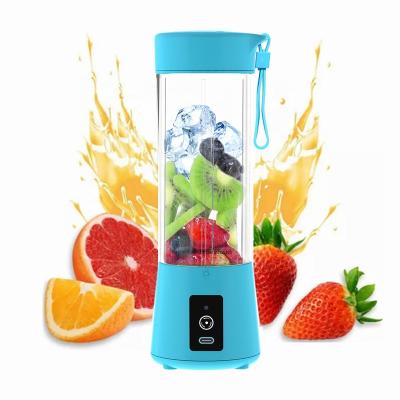 China USB Rechargeable Juice Cup Cordless Mini Portable Electric Blender 6 Blades Mini Hand Blender 400ml Safety Fruit Squeezer Rechargeable Blender/Power Bank for sale