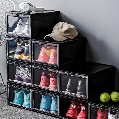 China Wholesale Cheap Viable Transparent Removable PP Compartment Shoe Storage Box For Sale for sale