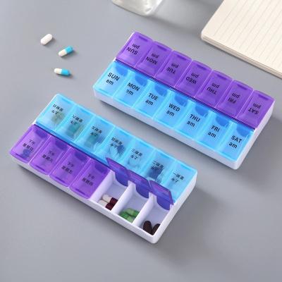 China 2022 High Precision Supplier Wholesale Hinge Pill Box 7 Cases Week Travel Pill Box for sale