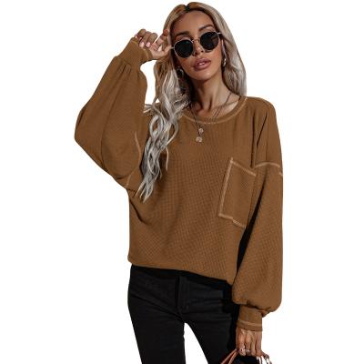 China Anti-pilling Hot Selling Amazon Crew Collar Sweater Loose Sweater For Women for sale