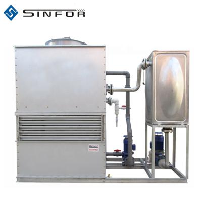 China Hotels 25 Ton Steel Enclosed Cooling Tower For Sale Use Melting Furnace Price for sale