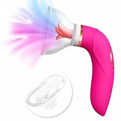 China 5 Tongue Licking Modes+8Sucking Modes +10 Vibrator Modes Vibrating Pink Realistic Adult Sex Toy Clitoris Stimulation Licking Tongue Shape Vibrator Women for sale