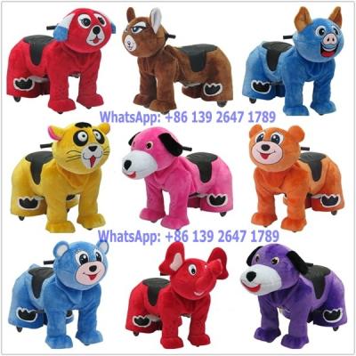 China Baby and Parent Like Outdoor Indoor Playground Coin Operated Battery Stuffed Lion Animal Walking Rides for sale