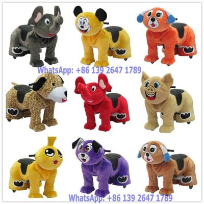 China Hot sale 12v battery drive electric motorized plush animal kiddie ride for mall rental coin operated for sale