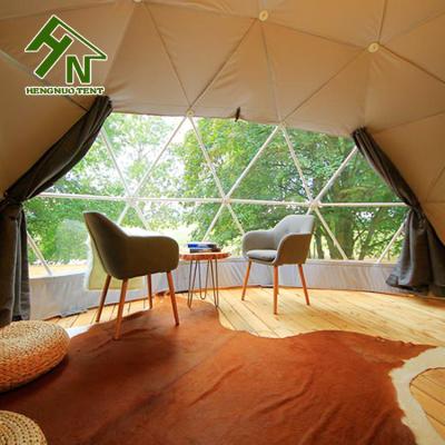 China 2020 6m high quality transparent hot dipped galvanized pvc geodesic dome outdoor waterproof tent with furniture for sale