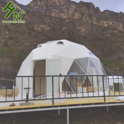 China Flame Domos PVC Geodesic Dome Tents Camping / Tent Delay 6m Glamping Dome for sale