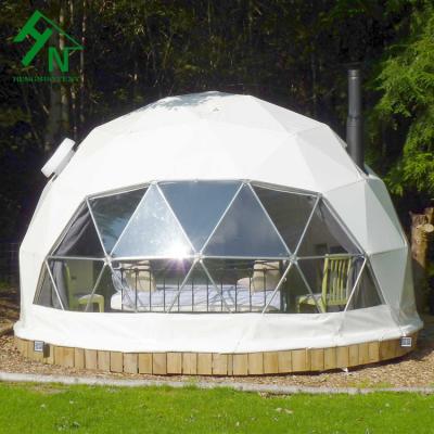 China Factory white outdoor pvc yurt flame retardant tent / fire glamping luxury tent for sale for sale