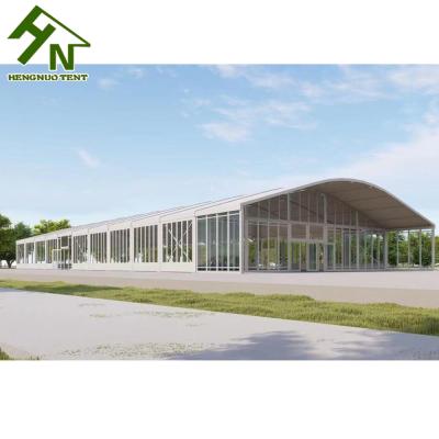 China 2000 New Style Hot Dipped Galvanized People Large Glass Arcum Tents For Outdoor Events Wedding Party Exhibition Trade Show for sale