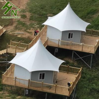 China Tensile Party Delay Flame Strecth Fabric PVDF PVC Hotel Glamping Safari Membrane Structure For Sale for sale