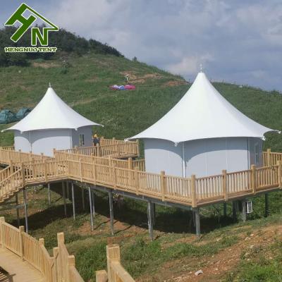 China Tensile Hotel Delay Flame Membrane Structure Tent For Living Glamping Camping Travel Resort for sale