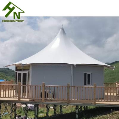 China Structure Retardant Flame Factory Sale Membrane PVDF Or PVC Sheet Luxury Safari Glamping Hotel Tent for sale