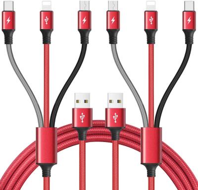 China 3 Pack Durable And Flexible Charger Cable USB Strong Nylon Braided Fast Charging Cord New for sale