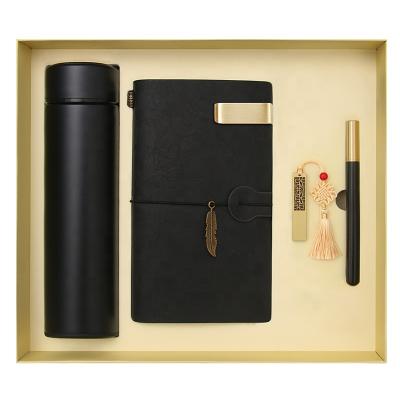 China New Arrival Agriculture 4 In 1 Water Bottle Gift Set With Pen Luxury Wedding Gift Set With Hand Book Gift Set With Usb Classic Drive for sale