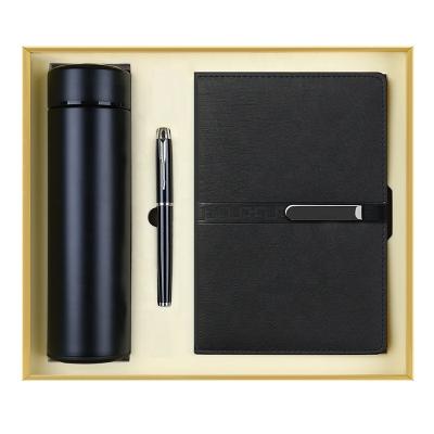 China Wholesale Corporate Leather Farming Notebook Gift Sets With Thermos Flask Logo Custom Luxury Led Notebook Promotional Gift Box With Pen for sale