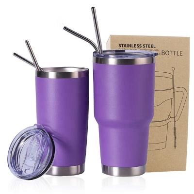 China Double Wall 30oz Car Stainless Steel Vacuum Water Bottle 20oz PORTABLE Insulated Travel Car Coffee Cup With Straw for sale