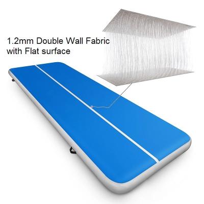 China Hot Selling PVC DWF Double Wall Cloth Drop Stitch Cloth Yoga Inflatable Air Track For Mats High Quality Pink/Blue Airtrack Inflatable Gym for sale