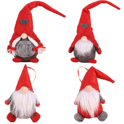 China 2022 New Arrival Kids DIY Christmas Decoration For Home Little Father Christmas Plush Stuffed Toys Christmas Tree Ornaments for sale