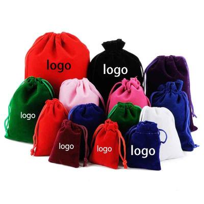 China Free Selectable Flannelcloth Bag Package Mouth Jewelry Bag Rope Jewelry Matching Gift Pouch Can Be Customized LOGO for sale