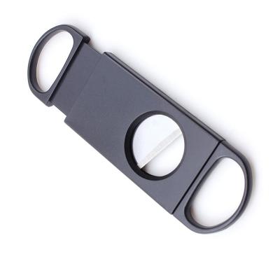 China Stainless Steel+Plastic Cigar Cutter Scissors Unidirectional Plastic Cigar Tools New Factory Design GIF Cigar Scissors for sale