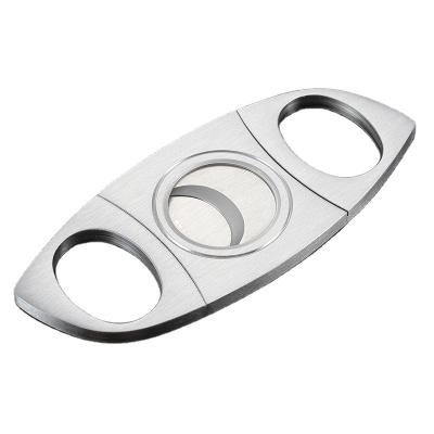 China Stainless Steel Custom Personalized Double Blade Stainless Steel Cigar Cutter New Design Cigar Scissors Factory for sale