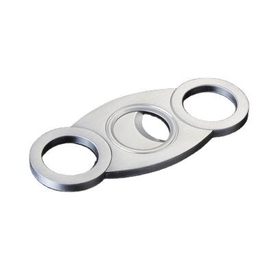 China New Design Stainless Steel Cigar Cutter O Shape Double Blade Cigar Cutter High Quality Scissors for sale