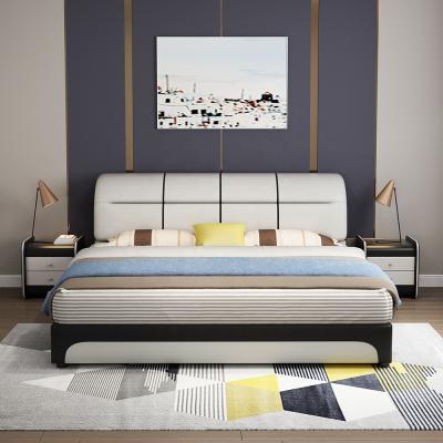 China Modern Upholstered Flat Pine Slat King Bed Frame Tufted for sale