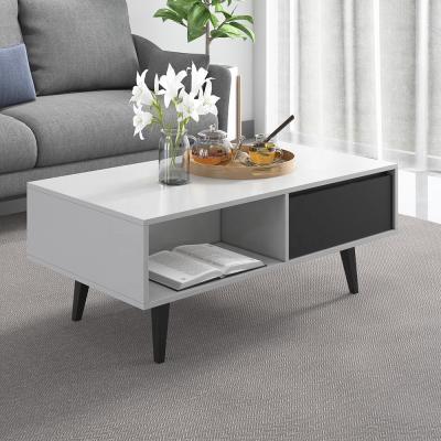 China Living Room Modern Design Environmental Friendly Particle Board Material Wood Coffee Table for sale