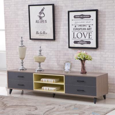 China Environmental Friendly Material Modern Wooden TV Stand Cabinet With Table Set for sale