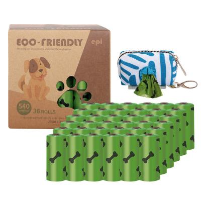 China Sustainable 540 Count Biodegradable Earth Protective Dog Poop Bags Leak Proof Waste Disposal Bag Refill Rolls With Stand Dispenser for sale