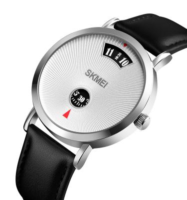 China Skmei 1489 Gent Brand Analog Watch Men Wrist Quartz Top Black Leather Wrist Watch for sale