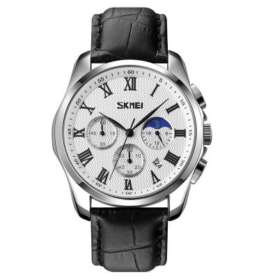 China Chronograph Skmei 9260 Date Watch Real Small Dial Mens Quartz Wrist Watch Mens Moon Phase Chronometer for sale