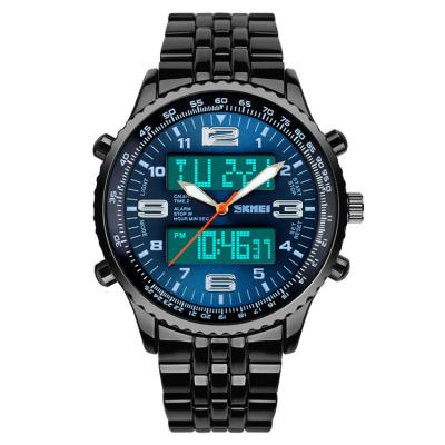 China Skmei 1032 Mens Watch Stainless Steel Case Analog-Digital Watch Alarm Wristwatches Luxury Custom China Manufacturer for sale