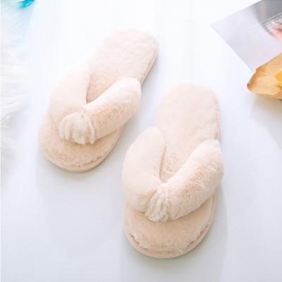 China Lady Spring Slipper Women Fashion Trend Plush Fleece Custom Bedroom Soft Flip Flops Cozy Comfortable Indoor Home Slippers Fluffy Slippers for sale