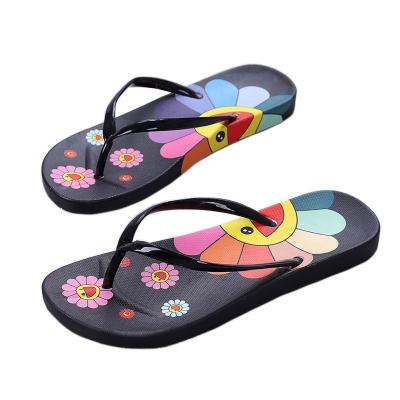 China Slippers Outdoor Cartoon Flip Flops Ladies Wear Student Non-slip Beach Shoes Net Red Seaside Foot Slides Flat Slippers for sale