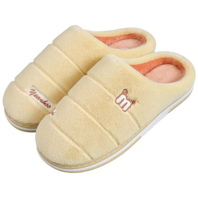 China Sweat-absorbing Selling Slippers Women Stylish Cotton Plush Slippers Spring Autumn Winter Bedroom Slips Slippers for sale