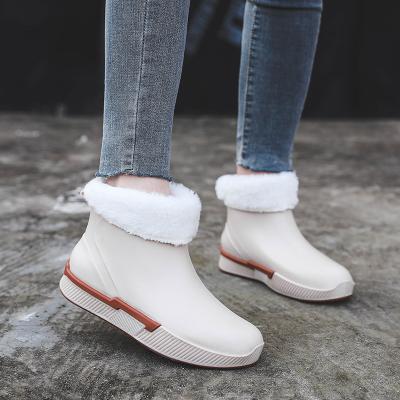 China Fashion trend manufacturer sales PVC rain shoe female women fashion white rain boots factory for sale