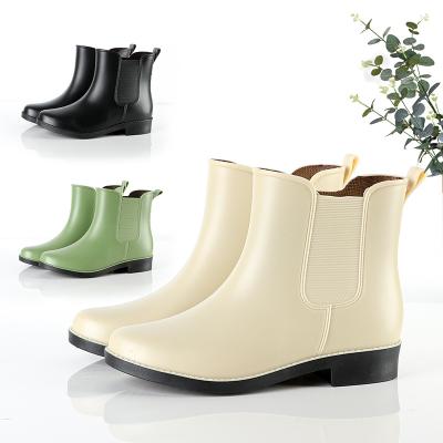 China Manufacturer round female ladies rain boots rubber shoes fashion rain boots for women for sale