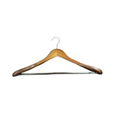 China Behind the Doors/On Walls Wide-Shoulder Coat Coat Hanger, Seamless Solid Wood Coat Hanger, Hotel Wood Coat Hanger for sale