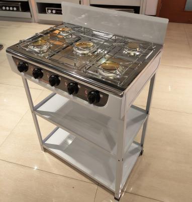 China Household Luxury 5 Burner Gas Stove With Shelf for sale