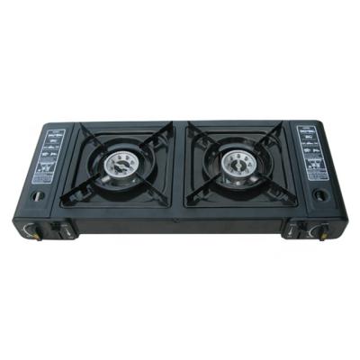 China Outdoor Double Burner Camping Hand Carry Gas Stove for sale