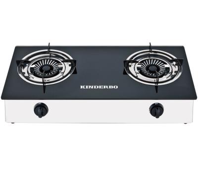 China Household Tempered Glass Top 2 Burner Gas Cooker for sale