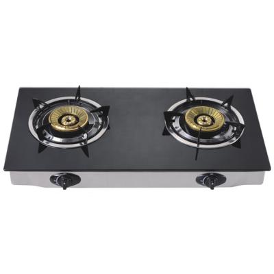 China Household Stainless Steel Body Worktop Tempered Glass Gas Cooker for sale