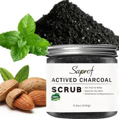 China Exfoliator Vegan-Friendly Exfoliating Activated Charcoal Body Scrub For Bath 250g for sale