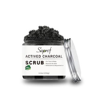 China Private Label Beauty Sheet Black Color Bamboo Facial Exfoliator Charcoal Scrub For Face for sale