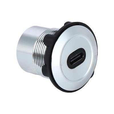 China 22mm Panel Mount Metal Plug Connector Type C Female To USB Female C Type C Female To Female for sale