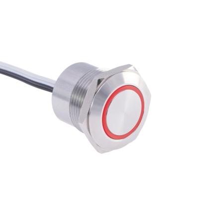 China OFF-ON short body (momentary pls contact us) ELEWIND 16MM under maintained push button switch with light (16mm.19mm can be choose) for sale